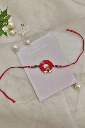 Red crochet rakhi