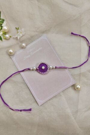 Purple crochet rakhi