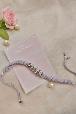 Unisex pearl cluster rakhi (lavender)