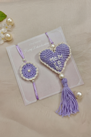 Mom to be pair crochet Rakhi set
