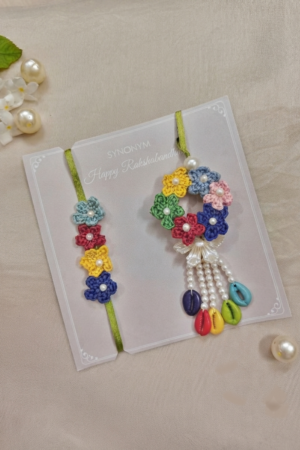 Floral Rakhi pair set