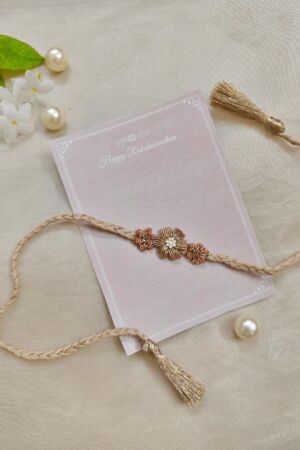 Floral Hand Embroidered Rakhi