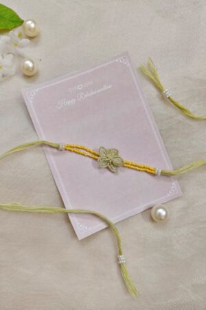 Organza Green Floral Rakhi
